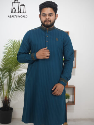 Premium Indian Striped Panjabi with Cuff Sleeve