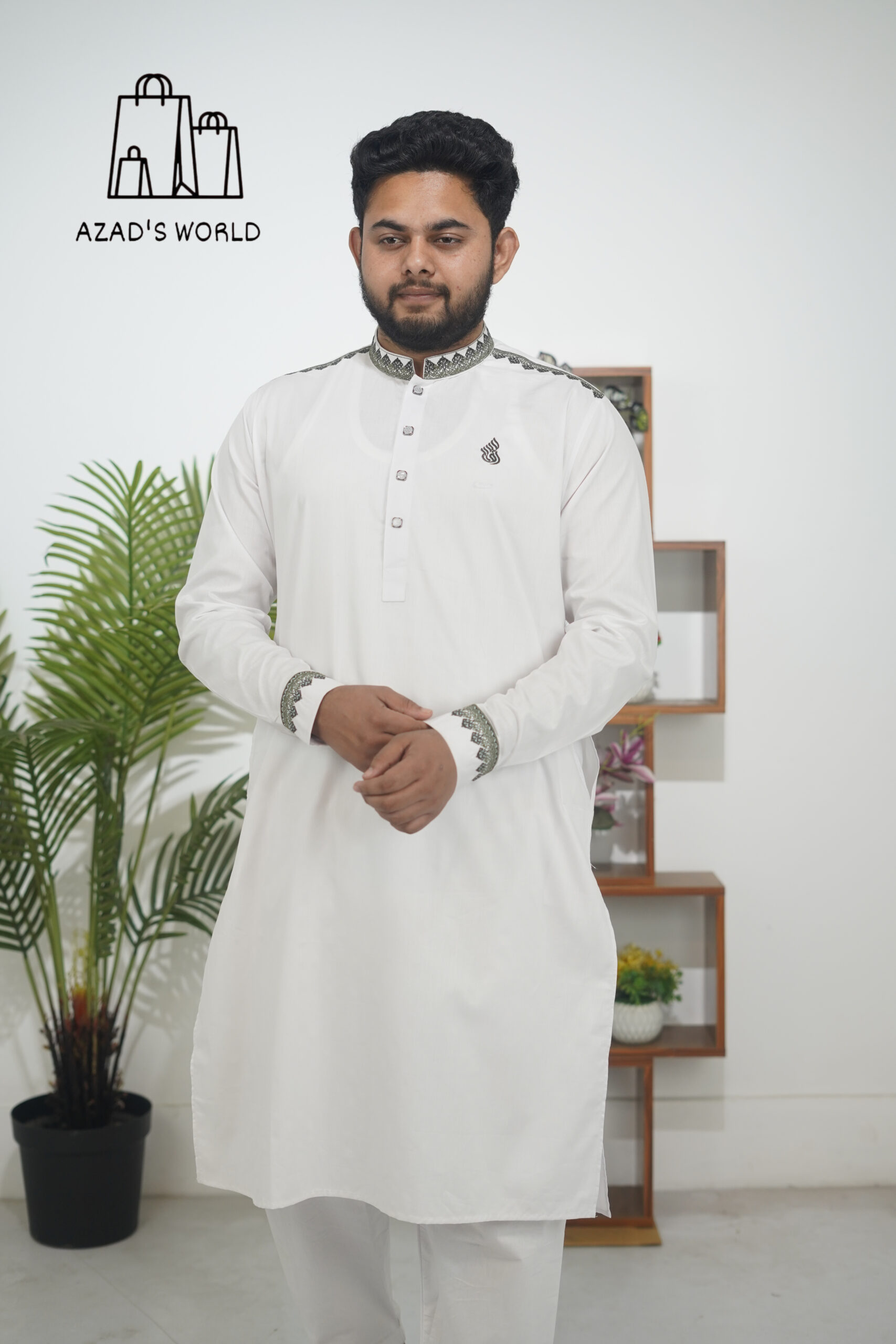 Premium Indian Striped Panjabi with Cuff Sleeve