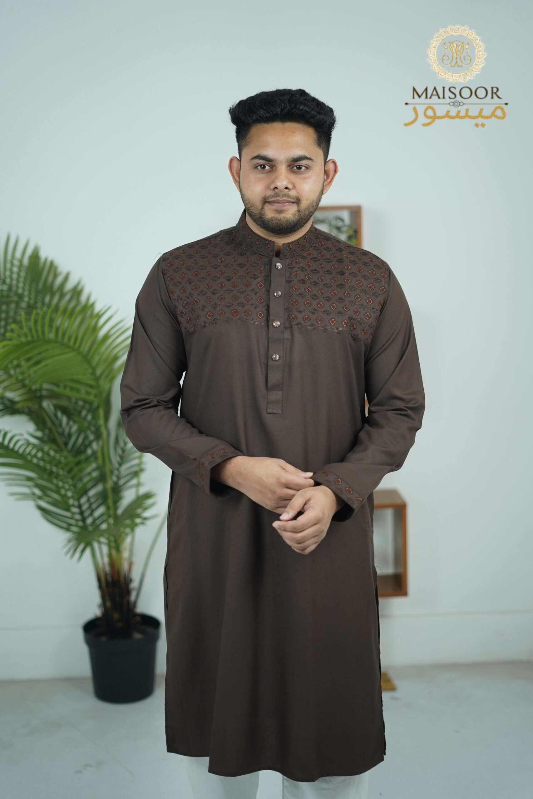 Premium Pakistani Cotton Punjabi with Half Body Embroidery